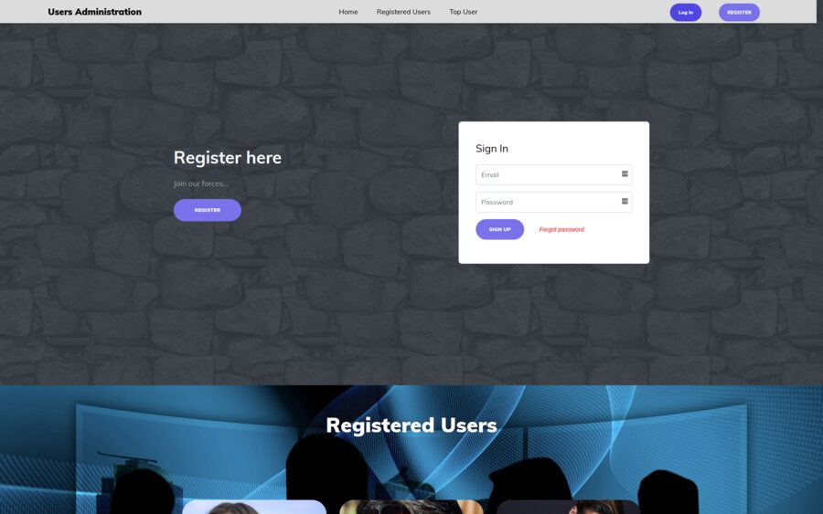 Screenshot of user-administration